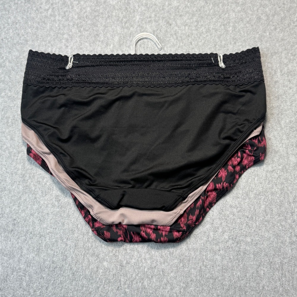 Warners Hipster Panties 3 Pack Lace Trim‎ Wide Waistband Leopard Print Large - Picture 2 of 3